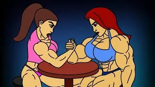 Unusual armwrestling bet - Female muscle story
