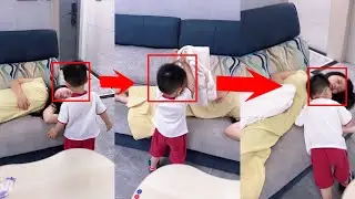 The mother pretended to faint and tested the son who had just returned home from school. The son im