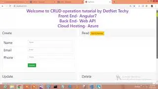 CRUD operation in Angular 7 with WEB API and Azure Hosting- Part 6