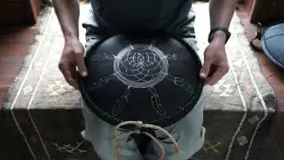 Black GUDA drum MINI Overtone Plus Dream Catcher,  Mystic scale