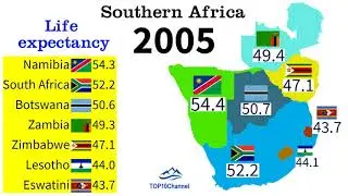 Life expectancy (years) of Southern African countries in 300 years (1800 - 2100)| TOP 10 Channel