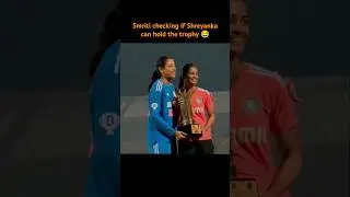 Shreyanka Patil and Smriti Mandhana posing with T20I series trophy 🏆 