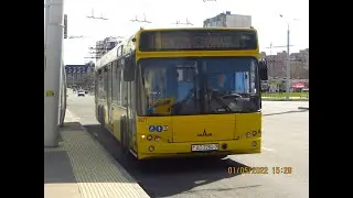 Минск, поездка на автобусе МАЗ-107.468, рег.№ АО 2264-7, марш.159 (01.05.2022)