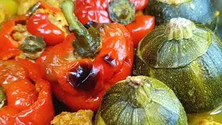 פלפלים וקישואים ממולאים עם בשר אפויים טעים ובריא  מטבח בקלי קלות ליהי קרויץ