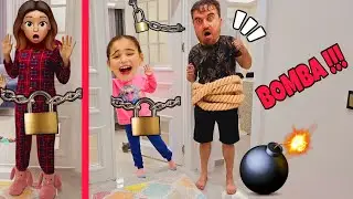 ELİF BALON BOMBASI PATLADI KIŞKIRTMASI YAPTIK !! BABAM BİZİ ODAYA KİLİTLEDİ!!