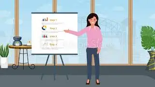 Girl Shows Three Points In The Chart.