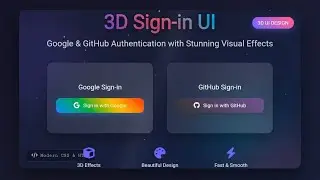 3D Glassmorphism Sign-in Page with Google & GitHub Login|Animated Login UI using HTML,CSS&JavaScript