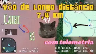 Vôo com telemetria de longa distância(long range) 7.4 km de Caibi ao RS passando pelo rio Uruguai