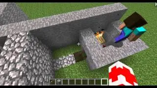Механизмы в minecraft #1 [Потайная дверь]