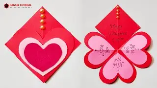 Membuat Kartu Valentine dari Kertas Origami - Valentine's Day Card - Greeting Card Handmade