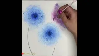 (#Shorts) Dandelions & Butterfly Painting  Easy Acrylic Painting on Canvas