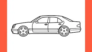 How to draw a MERCEDES W210 E 55 amg easy / drawing Mercedes-Benz e class 1995 car step by step