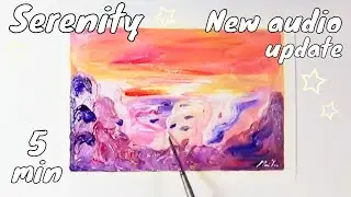5 min Relaxing Music Meditation 😌 Abstract Painting / Light Rain & Lake Wind / Serenity Session
