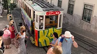 FAMOUS 😱 TRAM RIDE IN LISBON PORTUGAL 🇵🇹 #amazing  #europe #travel #tram #vintage #country
