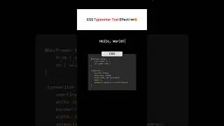 CSS Typewriter Text Effect! ⌨️🔥