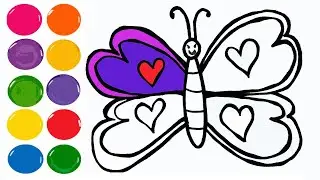 💙Cara Menggambar Dan Mewarnai kupu-kupu hanya anak-anak💙Drawing and Coloring butterfly for kids💙