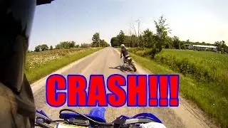 Dirtbiker crashes.....in a wife-beater!!!