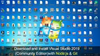 Download and Install Visual Studio 2019 (Community Edition)with Node.js & Git hub
