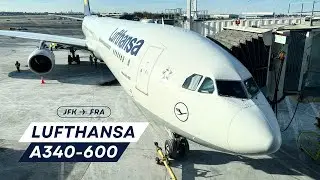 4K | Full Flight | Lufthansa | A340-600 | New York (JFK) - Frankfurt (FRA) | LH401 | D-AIHZ