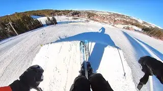 Ski small and medium jump practicing at Breckenridge Medium Park