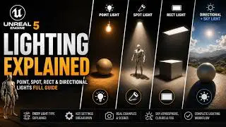 Unreal Engine 5 Lighting Explained – Point, Spot, Rect & Directional Lights Full Guide