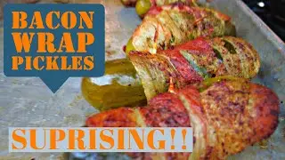 BBQ BACON WRAPPED PICKLES ?? You won't believe it!! Bacon Wrap Pickle on the Big Green Egg appetizer