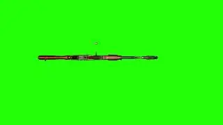 AK-74N kalashnikov, bottom view, fire and reload, green screen