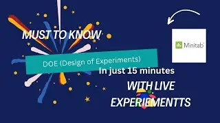 DoE : Design Of Experiments | Easy way to learn DoE with Minitab Working #doe #sixsigma