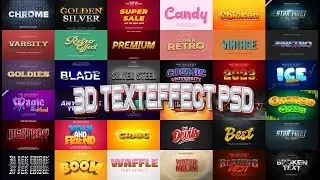 New Editable 3D Text Effect In Photoshop PSD File Part 14 | How to Edit Text Psd Tutorial