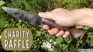 Charity Raffle: Making a Canister Damascus Hunting Knife | Collab with Tyrell Knifeworks