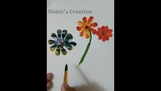 Easy flower design with water colour#watercolour#creativeart #satisfying #flowerart