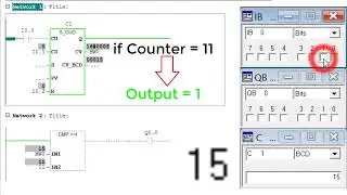 In a PLC, how to turn on the output from a counter for desired numbers?