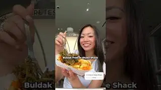 trying the new spicy buldak fries at shake shack in korea! #shorts