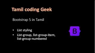 Bootstrap 5 in Tamil | List styling
