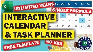 Interactive Excel Calendar: Add Tasks, Any Date! | Dynamic Calendar Tutorial | XL Smart Lab