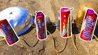 4 Pots run by firecrackers at the same time