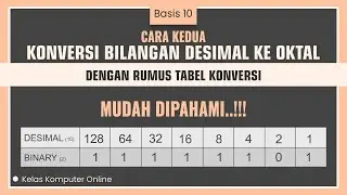 Konversi Bilangan Desimal ke Oktal - Cara Cepat dengan Rumus Tabel Konversi