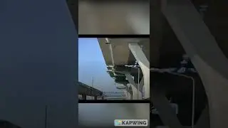 Driver escapes being crushed by falling slab of concrete!