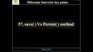 HB57. Hibernate Session       -     Save ( ) Vs Persist ( )