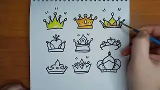 9 способов как нарисовать корону в мультяшном стиле.