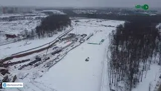 Строительство электродепо Столбово, рядом с ЖК Москвичка. Сосенское. 