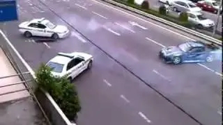 Полиция против гонщика  Съемки китайского фильма