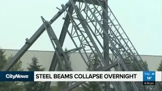 Steel beams collapse overnight