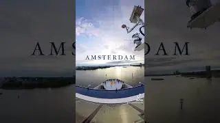 This cruise ship makes a 180 degree turn in a tight spot in Amsterdam #celebritysilhouette