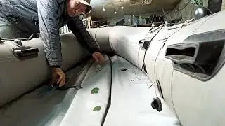 Глобальная проклейка мелких свищей в ПВХ лодке