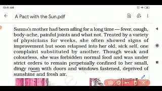 A Pact with the Sun , Part -1, class 6