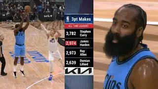 James Harden Surpasses Ray Allen for 2nd on all-time 3PM list behind Steph Curry