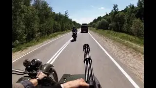 Мотоциклы из фильма ХАРДКОР / Мотопогоня Хардкор / Жесткая погоня на мотоциклах и перестрелка / 2015