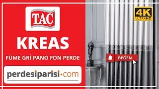 Taç Kreas Füme Gri Bordürlü Pano Fon Perde (4K) PerdeSiparisi.com