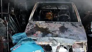 В микрорайоне томна сгорел гараж